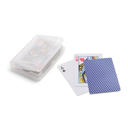 Baralho de cartas azul com caixa rígida