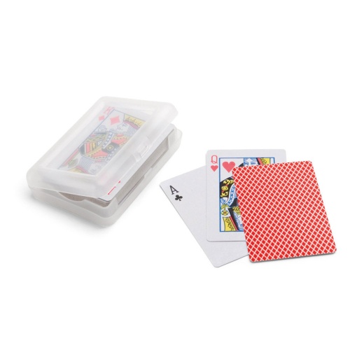 Baralho de cartas vermelho com caixa rígida