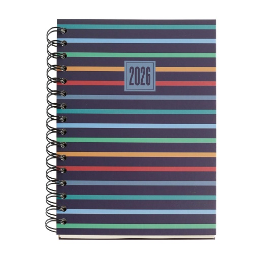 Agenda escolar semanal A5 2025/26 16 meses espiral MIQUELRIUS Plus Stripes