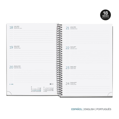 Agenda escolar semanal A5 2025/26 18 meses espiral MIQUELRIUS Plus Horizon