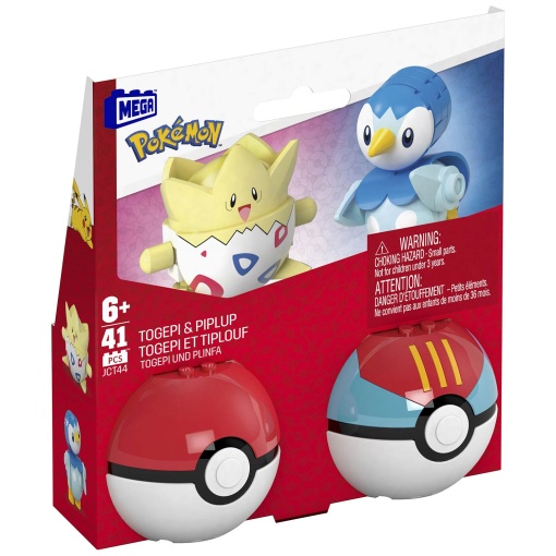 Mega Pokémon Construx Pokébola Togepi & Piplup 41 peças MATTEL
