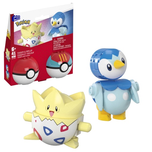 Mega Pokémon Construx Pokébola Togepi & Piplup 41 peças MATTEL
