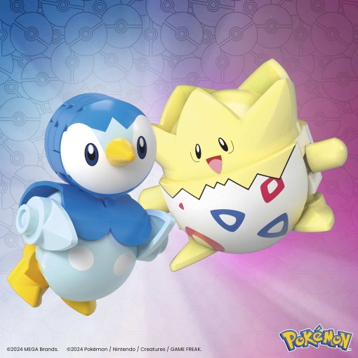 Mega Pokémon Construx Pokébola Togepi & Piplup 41 peças MATTEL