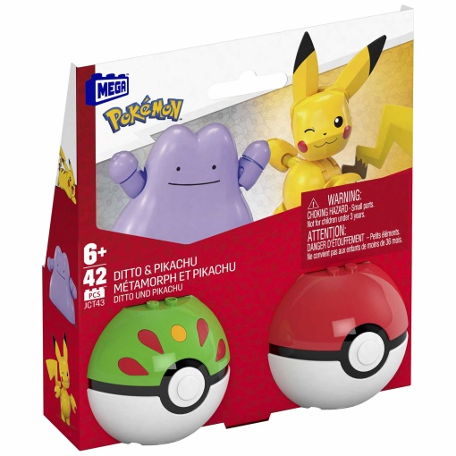 Mega Pokémon Construx Pokébola Pikachu & Ditto 42 peças MATTEL