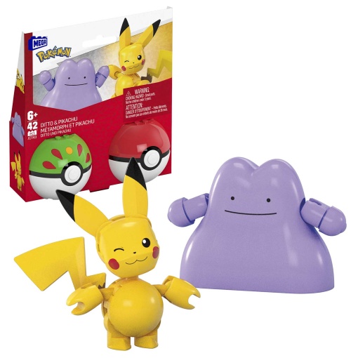 Mega Pokémon Construx Pokébola Pikachu & Ditto 42 peças MATTEL