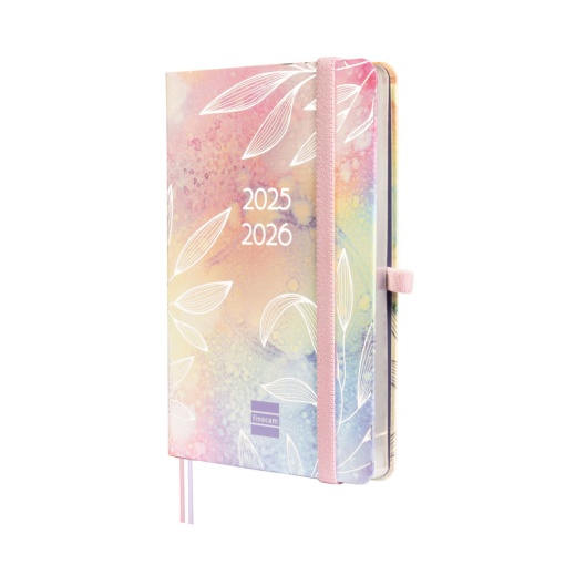 Agenda escolar semanal A6 2025/26 18 meses FINOCAM Minimal Pretty com elástico