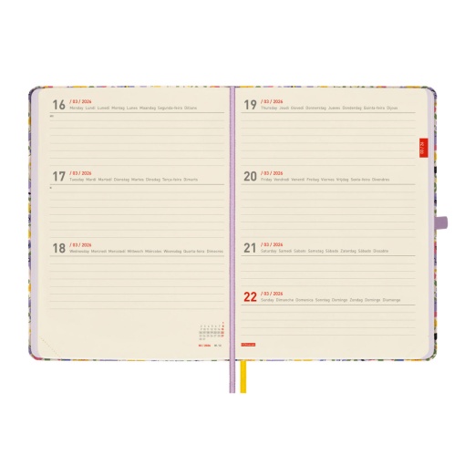 Agenda escolar semanal A5 2025/26 18 meses FINOCAM Minimal Girl com elástico