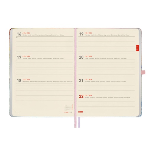 Agenda escolar semanal A5 2025/26 18 meses FINOCAM Minimal Pretty com elástico