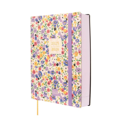 Agenda escolar diária 120x169mm 2025/26 18 meses FINOCAM Mara Girl com elástico