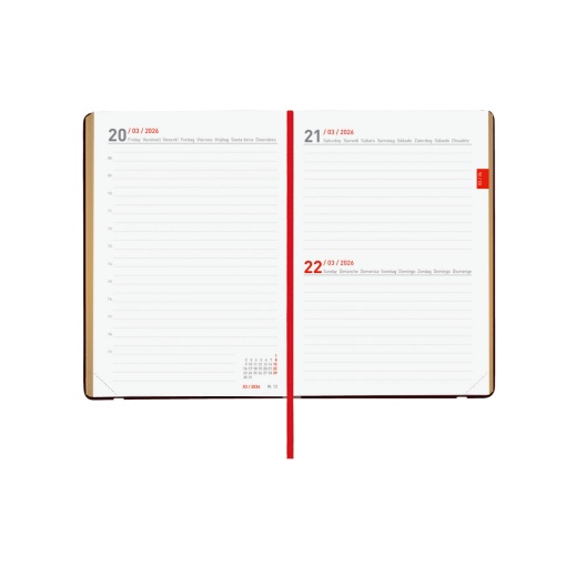 Agenda escolar diária 120x169mm 2025/26 18 meses FINOCAM Mara Daisy com elástico