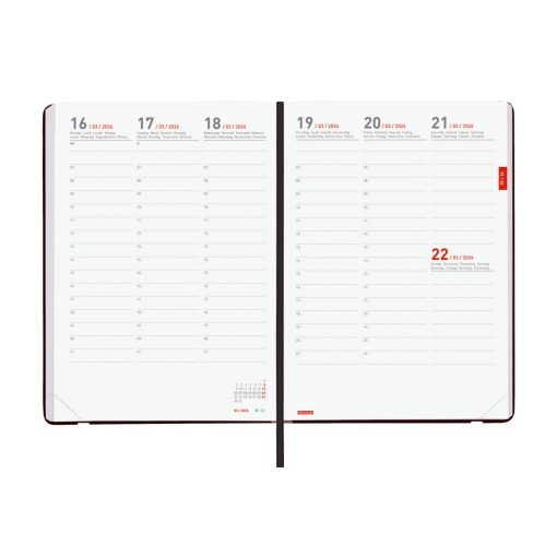 Agenda escolar semanal A5 2025/26 18 meses FINOCAM Mara negro com elástico
