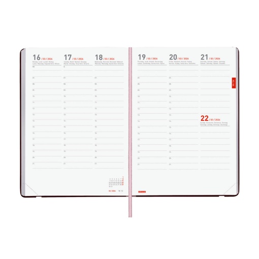 Agenda escolar semanal A5 2025/26 18 meses FINOCAM Mara Pretty com elástico