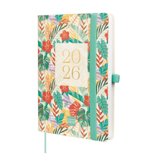 Agenda escolar semanal 118x168mm 2025/26 16 meses FINOCAM Capri Jungla com elástico