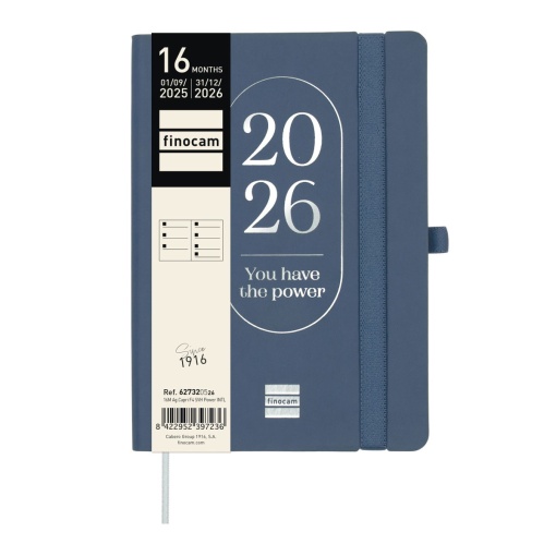Agenda escolar semanal 118x168mm 2025/26 16 meses FINOCAM Capri Power com elástico