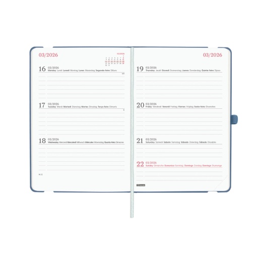 Agenda escolar semanal 118x168mm 2025/26 16 meses FINOCAM Capri Power com elástico