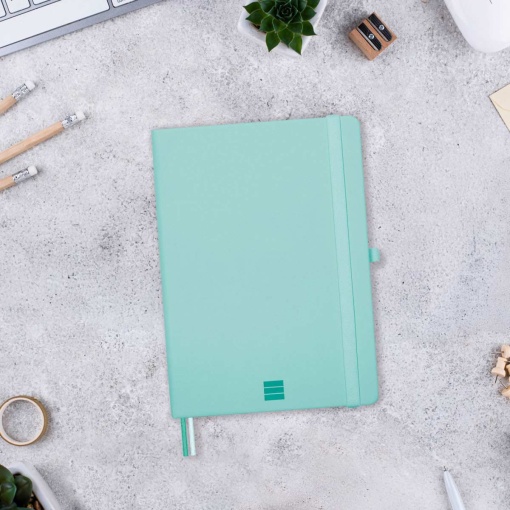 Caderno A5 capa dura FINOCAM Nexo liso 72 folhas 80g turquesa
