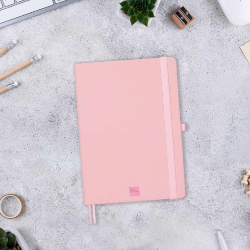 Caderno A5 capa dura FINOCAM Nexo liso 72 folhas 80g rosa