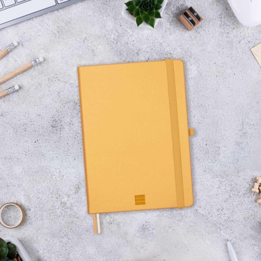 Caderno A5 capa dura FINOCAM Nexo liso 72 folhas 80g camel