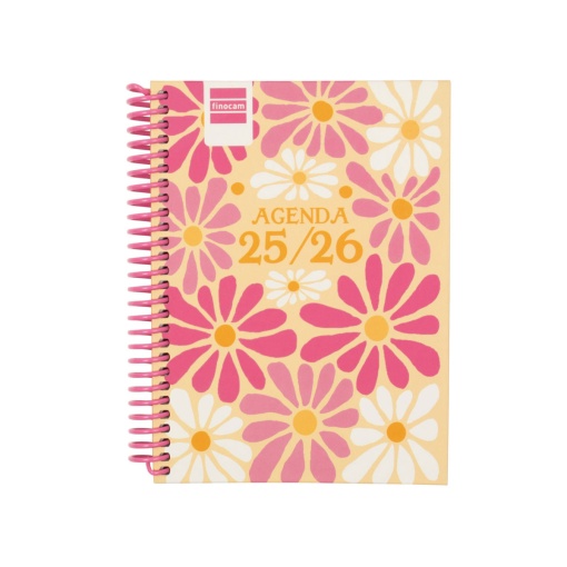 Agenda escolar semanal 120x164mm 2025/26 12 meses espiral FINOCAM Diva Spring