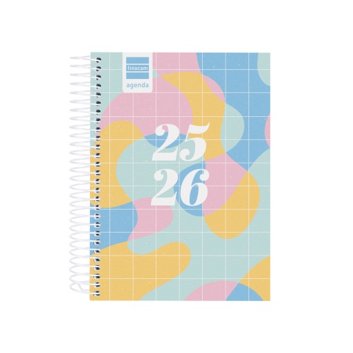 Agenda escolar diária 120x164mm 2025/26 12 meses espiral FINOCAM Gamma Art