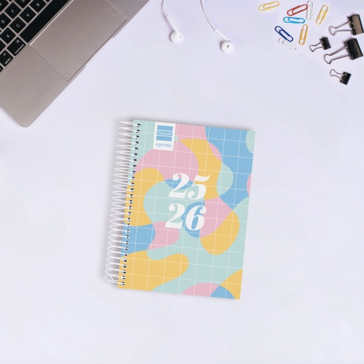 Agenda escolar diária 120x164mm 2025/26 12 meses espiral FINOCAM Gamma Art