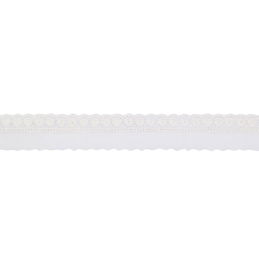 Fita de tecido bordado HILOGAR Dalia 12mm branco 67145 (metro)