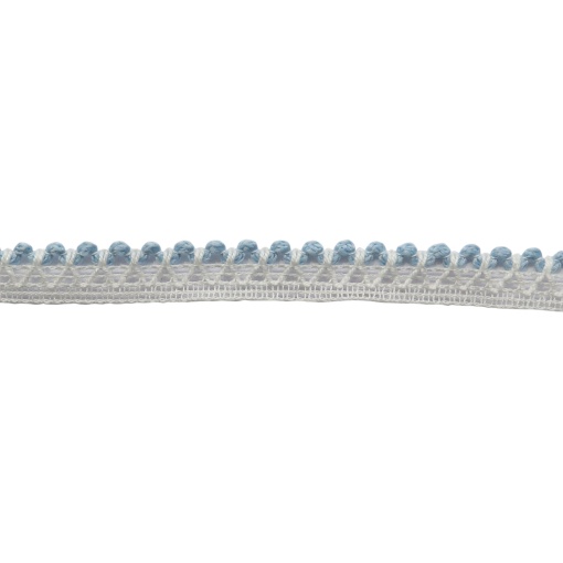 Fita de renda com passe-fita HILOGAR Katia 10mm branco azul 49825 (metro)