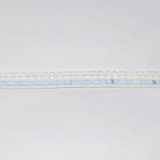Fita de renda com passe-fita HILOGAR Katia 15mm branco azul 49826 (metro)