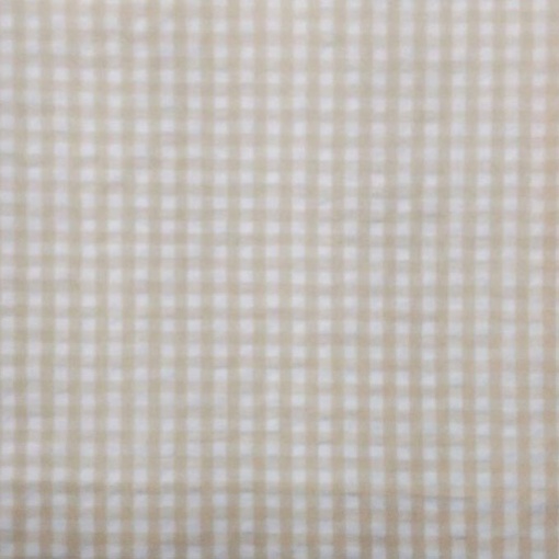 Tecido HILOGAR Delfina Seersucker xadrez branco bege 140g 1x1,45m