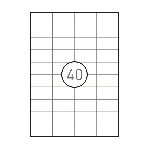 Etiquetas A4 52,5x29,7mm branco 100 folhas SIMPLY - 4000 unidades