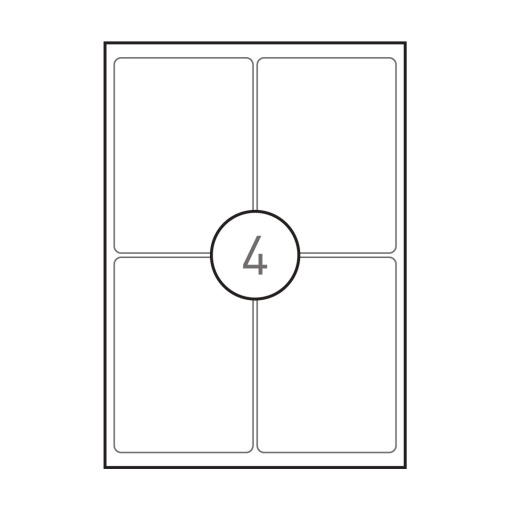 A4 labels 99.1x139mm white 100 sheets SIMPLY - 400 units