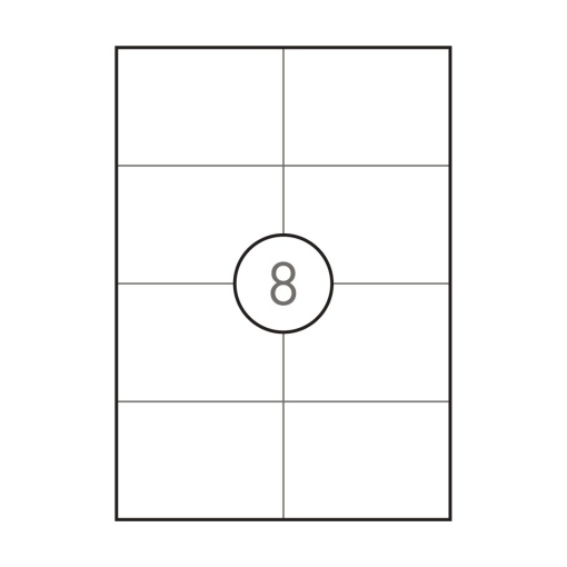 Etiquetas A4 105x74mm branco 500 folhas SIMPLY - 4000 unidades