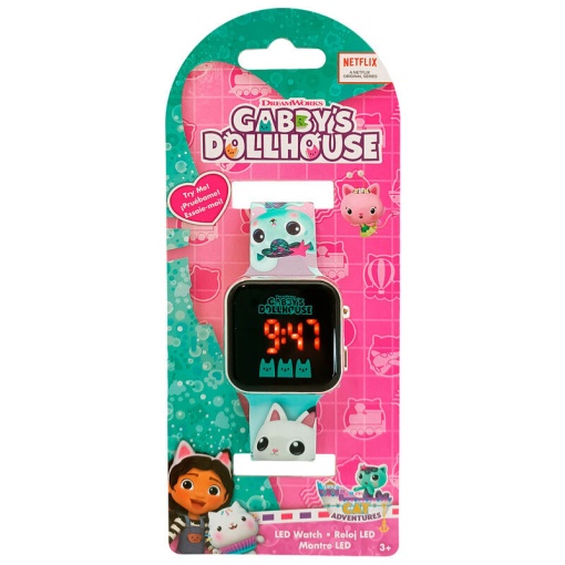 Relógio de pulso digital LED Gabby's Dollhouse