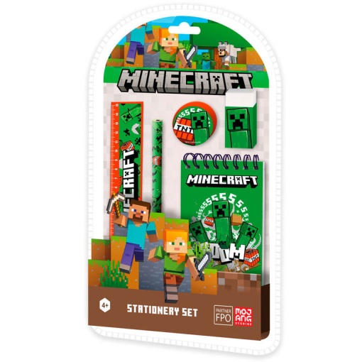 Conjunto escolar Minecraft 5 peças