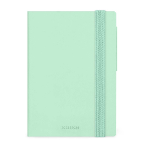Agenda escolar diária A6 2025/26 16 meses LEGAMI Pastel Mint