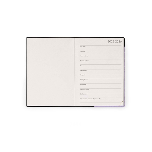 Agenda escolar semanal A6 2025/26 16 meses LEGAMI Mystic Lilac