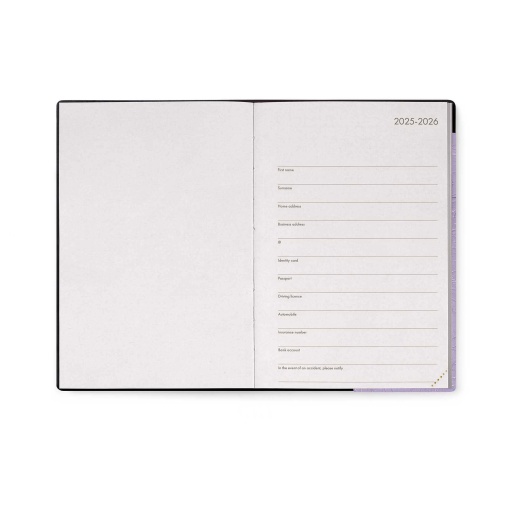Agenda escolar semanal 120x180mm 2025/26 16 meses LEGAMI Mystic Lilac