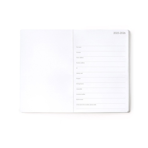 Agenda escolar semanal 120x180mm 2025/26 16 meses LEGAMI Travel Stickers