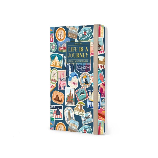 Agenda escolar semanal 120x180mm 2025/26 16 meses LEGAMI Travel Stickers