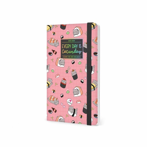 Agenda escolar semanal 120x180mm 2025/26 16 meses LEGAMI Sushi Cat