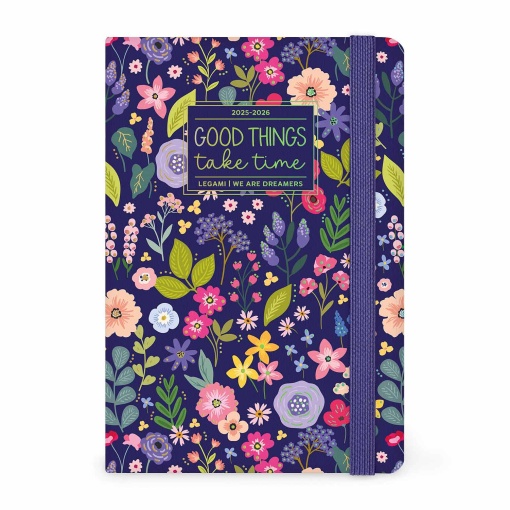 Agenda escolar semanal 120x180mm 2025/26 16 meses LEGAMI Flowers