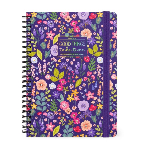 Agenda escolar semanal A5 2025/26 16 meses espiral LEGAMI Flowers