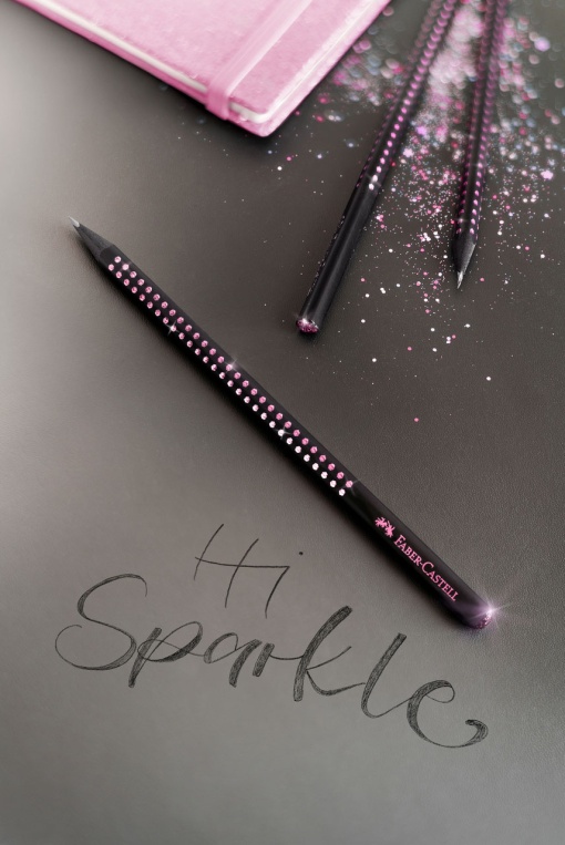 Lápis grafite FABER-CASTELL Sparkle B nº 1 preto rosa