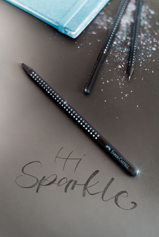 Lápis grafite FABER-CASTELL Sparkle B nº 1 preto azul