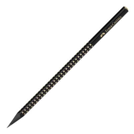 Lápis grafite FABER-CASTELL Sparkle B nº 1 preto dourado