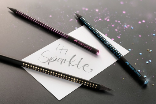 Lápis grafite FABER-CASTELL Sparkle B nº 1 preto dourado