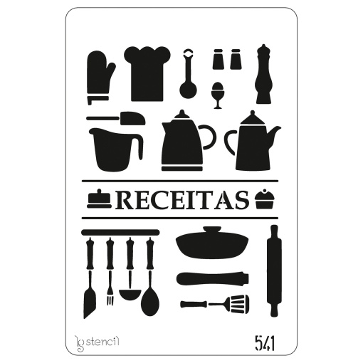 Stencil 20x30cm receitas
