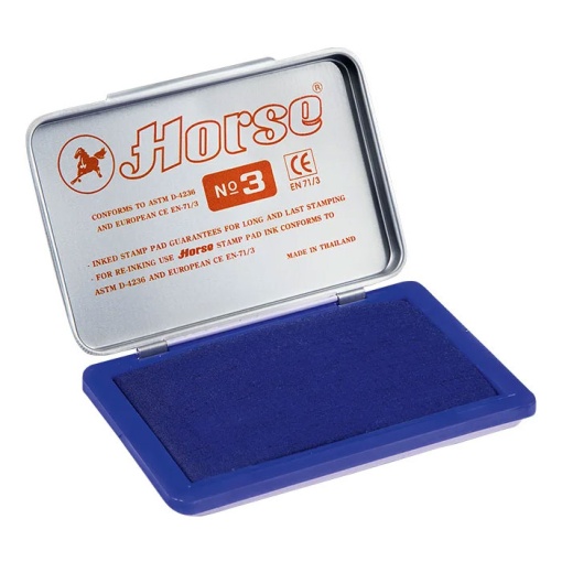 Almofada para carimbo manual HORSE nº 3 azul 100x70mm