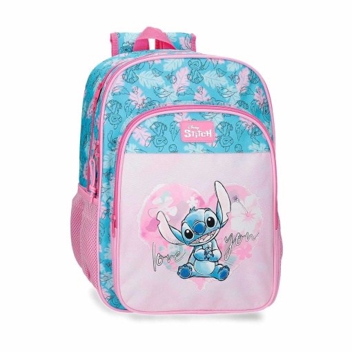 Mochila Disney Stitch Heart 2025 2 compartimentos 40x30x13cm