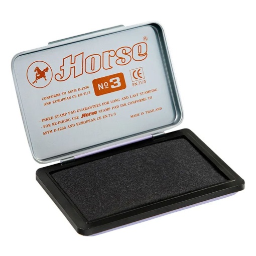 Almofada para carimbo manual HORSE nº 3 preto 100x70mm